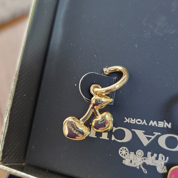 Coach Red and Gold Cherry Earrings - Picture 8 of 9